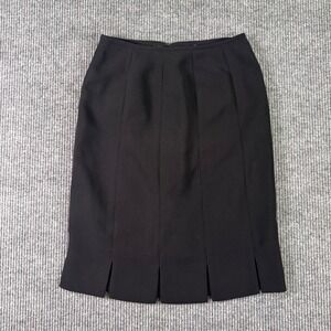 Quiet Luxury Black Pencil Skirt‎ Womens 8 Classic Career Lined Minimalist Chic